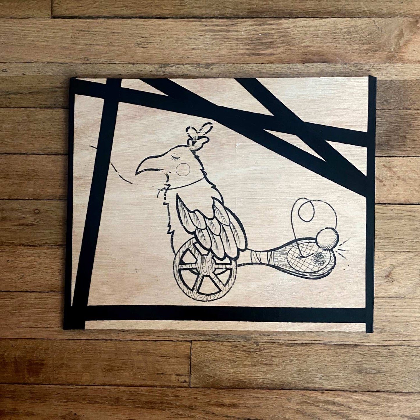 Paddleball Penguin Dude 12”x15”